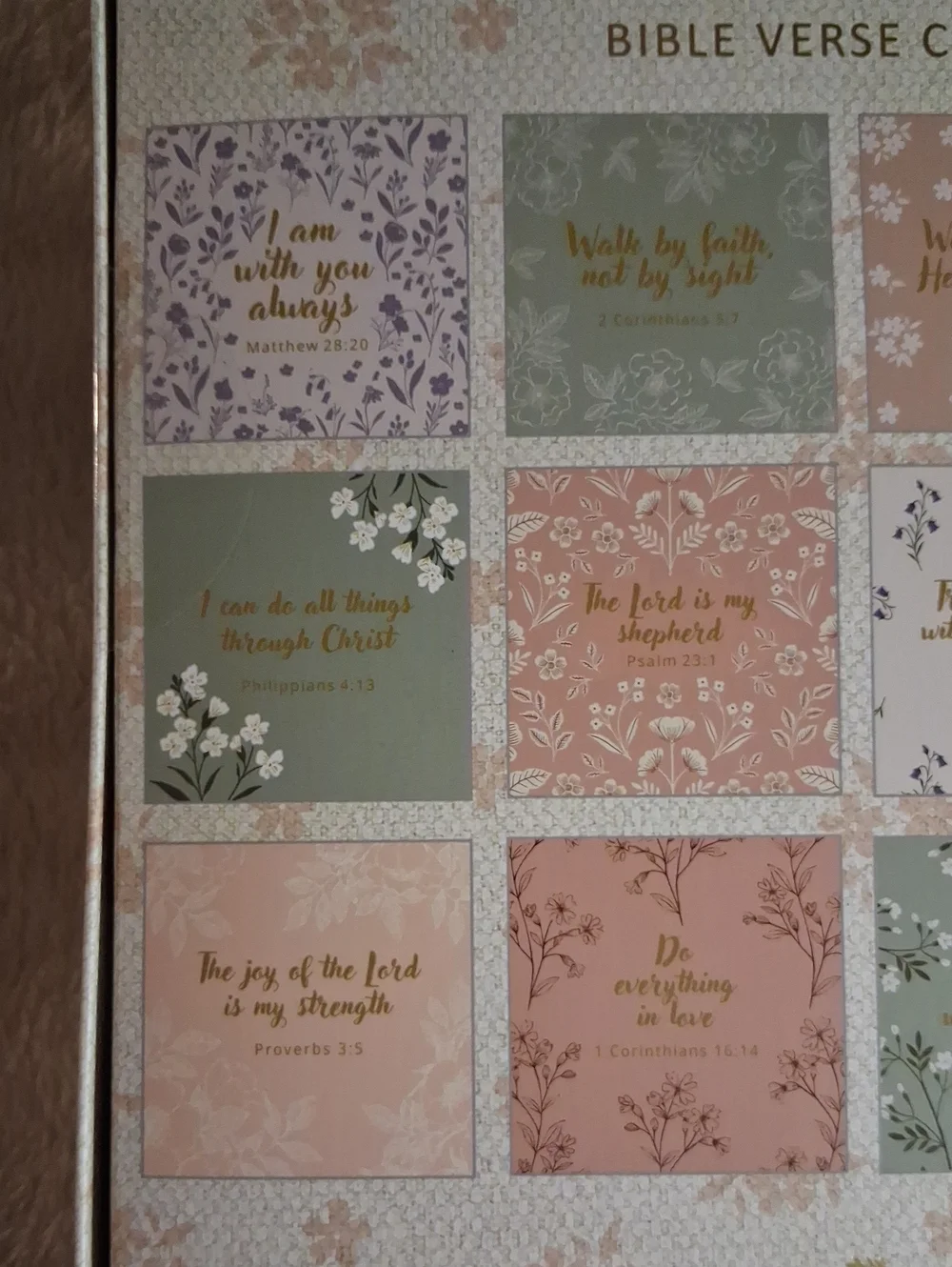 Divine Words Framed 12 Bible Verse Cards 8Card Set - Pink